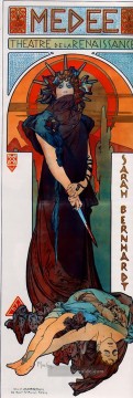 Medee 1898 Tschechisch Jugendstil Alphonse Mucha Ölgemälde